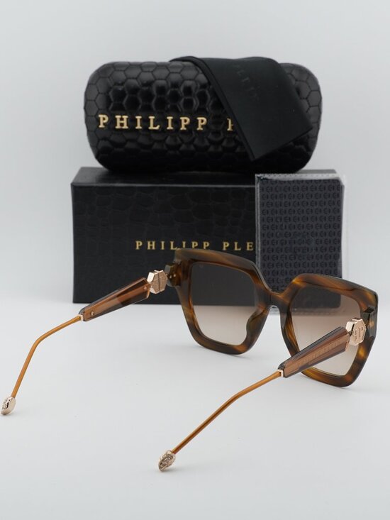Philipp Plein SPP064S 03BQ Square Sunglasses - Brown / Brown Gradient main image 9